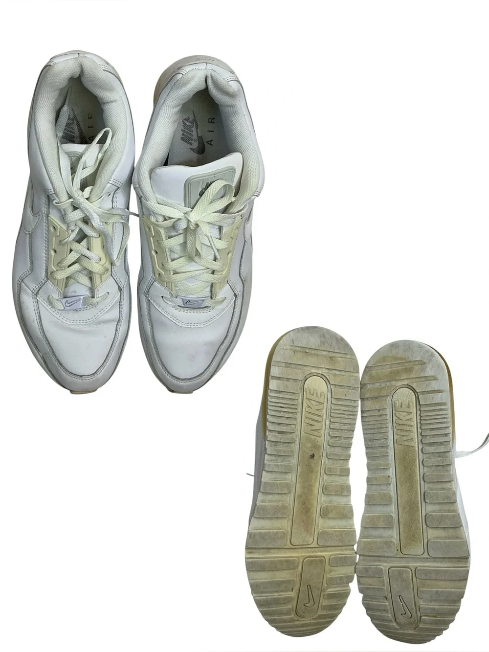 Nike Air Max Running Shoes White 316376-111 Low Top Lace Up Sneakers Men's US 12